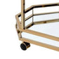 Benzara BM158858 Metal Serving Cart, Mirror & gold