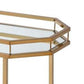 Benzara BM158858 Metal Serving Cart, Mirror & gold