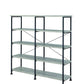 Benzara BM159421 63" Industrial 4-Tier Bookshelf with Particleboard and Metal Frame in Gray and Black