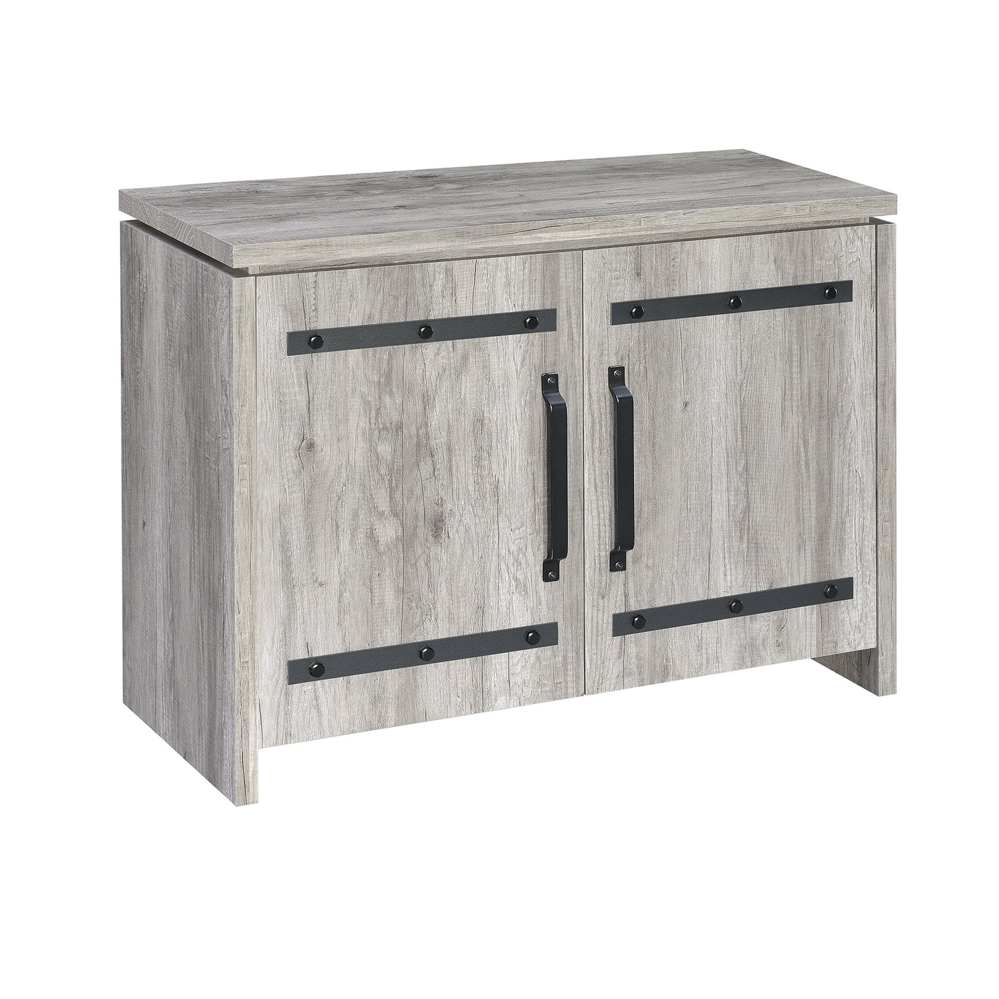 Benzara BM160269 Gray Spacious Wooden Accent Cabinet