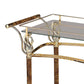 Benzara BM163645 Golden Plated & Clear Glass Alluring Serving Cart