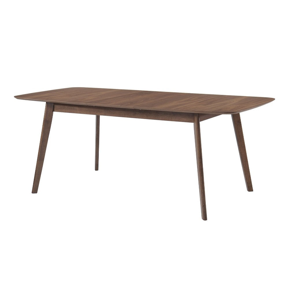 Benzara BM163722 Rectanglular Wooden Dining Table With Round Corners, Walnut Brown