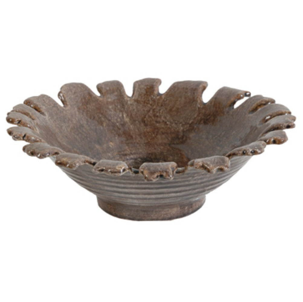 Benzara BM165763 Brown Decorative Ceramic Plate