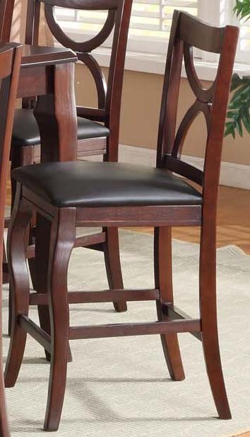 Benzara BM170302 Brown Wooden Counter Height Pub Chair, Set of 2