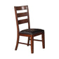 Benzara BM171206 Brown Solid Wood Side Chairs With Ladder Back, Set of 2