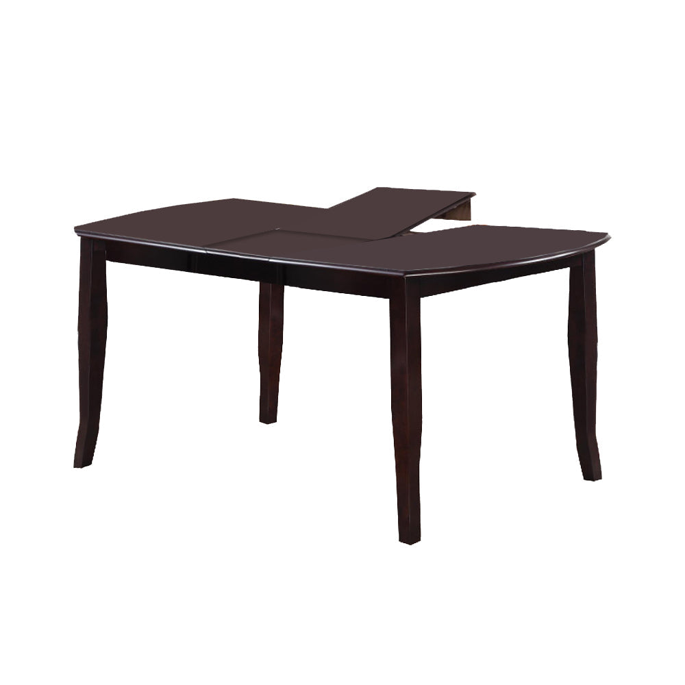 Benzara BM171275 Rectangular Wooden Dining Table With Butterfly Leaf and Tapered Legs, Brown