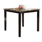 Benzara BM171296 Brown Spacious Wooden High Table Faux Marble Top