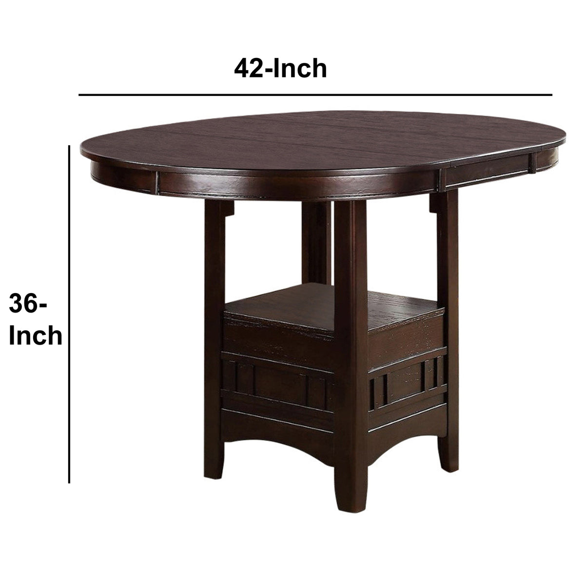 Benzara BM171297 Wooden Counter Height Table, Brown