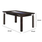 Benzara BM171302 Wooden Dining Table With Tempered Glass Top, Brown