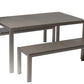 Benzara BM172059 Gray Effortlessely Uncomplicated Anodized Aluminum Table And Bench, Set of 3