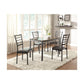 Benzara BM180192 Metal Dining Table With Brown Faux Marble Top, Black