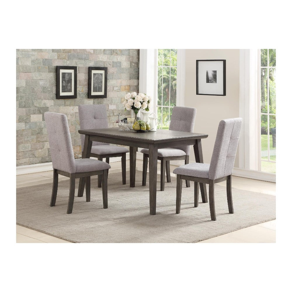 Benzara BM180285 Wooden Dining Table With Splayed Legs, Gray