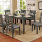 Benzara BM188398 Transitional Style Solid Wood Rectangular Dining Table With Tapered Legs , Gray