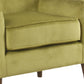 Benzara BM194064 Yellow and Brown Fabric Upholstered Wooden Accent Chair With Plush Seat Cushion