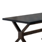 Benzara BM200691 Two Toned Rectangular Wooden Dining Table With X Shaped Trestle Base, Black and Brown