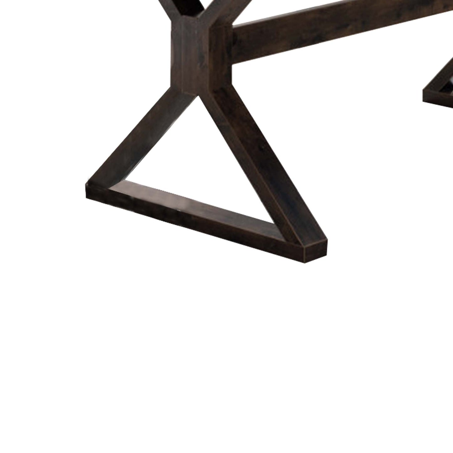 Benzara BM200691 Two Toned Rectangular Wooden Dining Table With X Shaped Trestle Base, Black and Brown