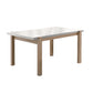 Benzara BM204162 Rectangular Wooden Dining Table With Straight Legs, White and Brown