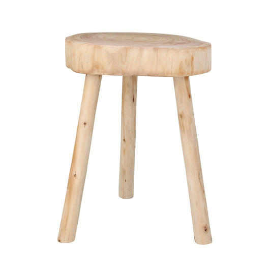 Benzara BM205071 Beige Wooden Contemporary Accent Table With Texture Rings