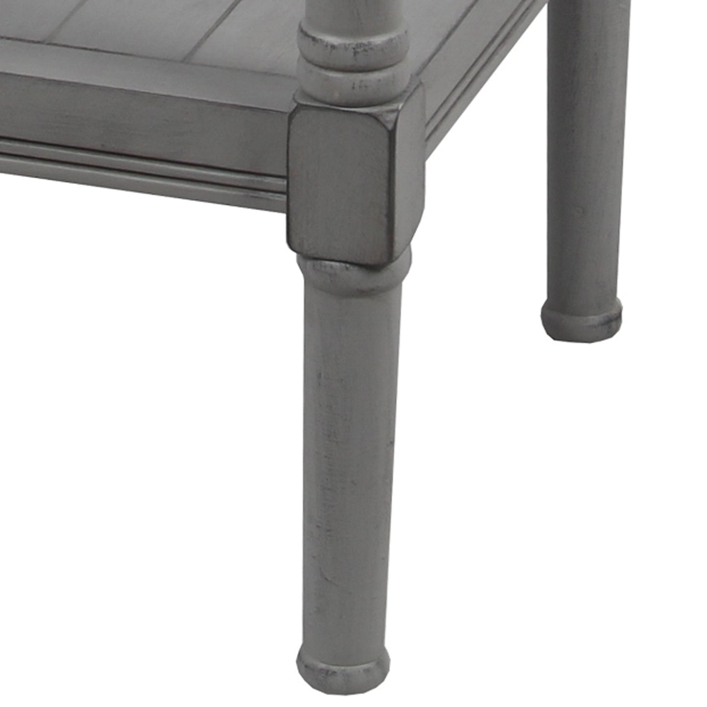 Benzara BM206047 Gray Wooden Square Accent Table With One Paneled Open Shelf