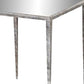 Benzara BM206947 Silver Mirror Top Metal Frame Side Table With Tapered Legs