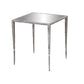 Benzara BM206947 Silver Mirror Top Metal Frame Side Table With Tapered Legs