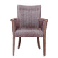 Benzara BM209074 Brown Fabric Upholstered Tufted Back Accent Chair With Flared Arms