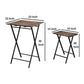 Benzara BM209088 3 Piece Foldable Wood and Metal Dining Set With X Frame Leg,Brown and Black