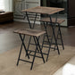 Benzara BM209088 3 Piece Foldable Wood and Metal Dining Set With X Frame Leg,Brown and Black