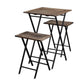 Benzara BM209088 3 Piece Foldable Wood and Metal Dining Set With X Frame Leg,Brown and Black