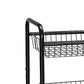 Benzara BM209158 Black 3-Tier Metal Frame Kitchen Cart With Casters and Grid Details