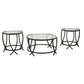 Benzara BM213280 Black Contemporary Round Table Set With Glass Top and Geometric Metal Body