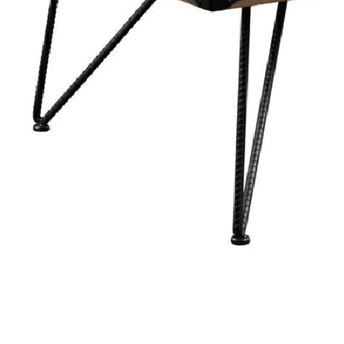 Benzara BM214007 Brown and Black Rectangular Tray Top Wooden Coffee Table With Hairpin Legs