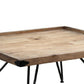 Benzara BM214007 Brown and Black Rectangular Tray Top Wooden Coffee Table With Hairpin Legs