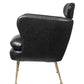 Benzara BM214953 Black Leatherette Accent Chair With Shelter Sloped Armrest, Black