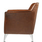 Benzara BM214954 Brown Leatherette Accent Chair With Track Armrest and Welt Trim Details, Brown