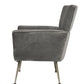 Benzara BM214955 Gray Fabric Upholstered Accent Chair With Angled Legs and Flared Armrests