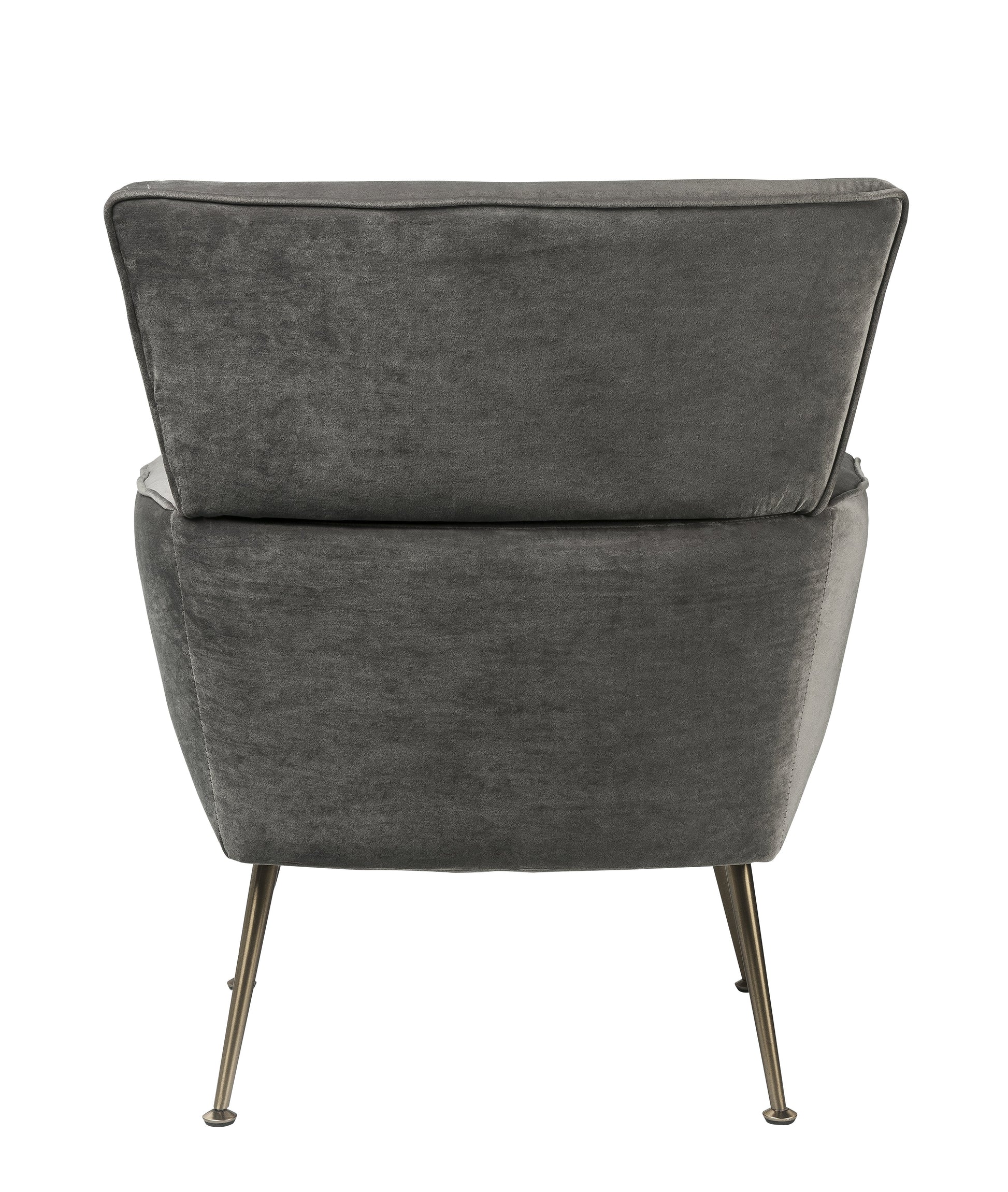 Benzara BM214955 Gray Fabric Upholstered Accent Chair With Angled Legs and Flared Armrests