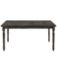 Benzara BM214963 Rustic Style Wooden Dining Table With Rectangular Top and Turned Legs, Gray