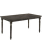 Benzara BM214963 Rustic Style Wooden Dining Table With Rectangular Top and Turned Legs, Gray