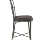 Benzara BM214970 Gray Counter Height Metal Chair With Geometrical Backrest, Set of 2