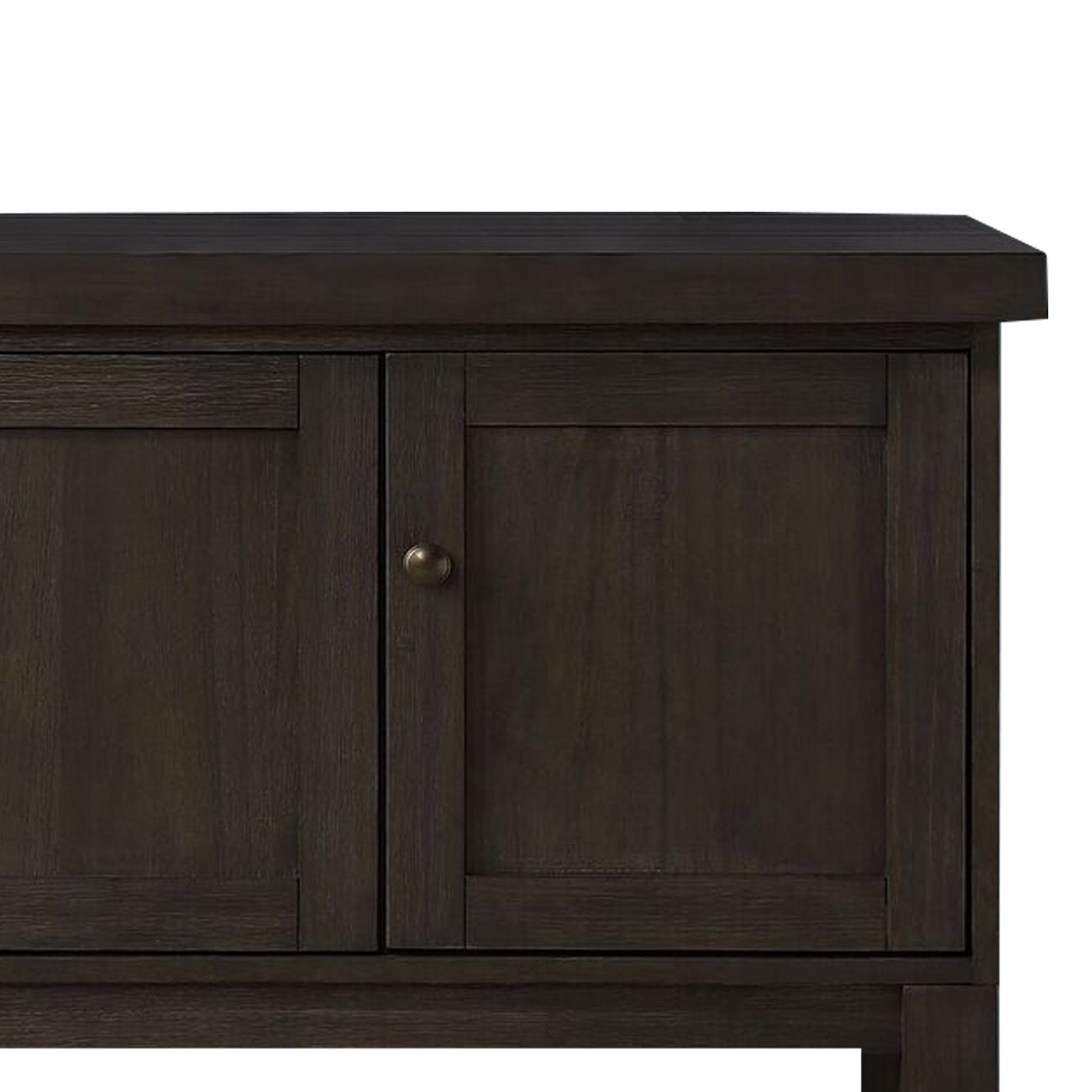 Benzara BM215021 Brown Transitional Style Server With 3 Doors and Open Bottom Shelf