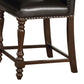 Benzara BM215215 Dark Brown Nailhead Trim Scalloped Back Leatherette Counter Chair, Set of 2