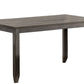 Benzara BM215320 Wooden Dining Table With Textured Details and Chamfered Feet, Gray