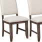 Benzara BM215421 Brown and Cream Counter Height Chair With Nailhead Trimmed Back, Set of 2