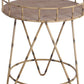 Benzara BM217031 Brown Rail Top Accent Table With Bamboo Hairpin Legs