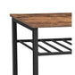 Benzara BM217118 Brown and Black Caster Supported Wood and Metal Kitchen Cart With 3 Shelves