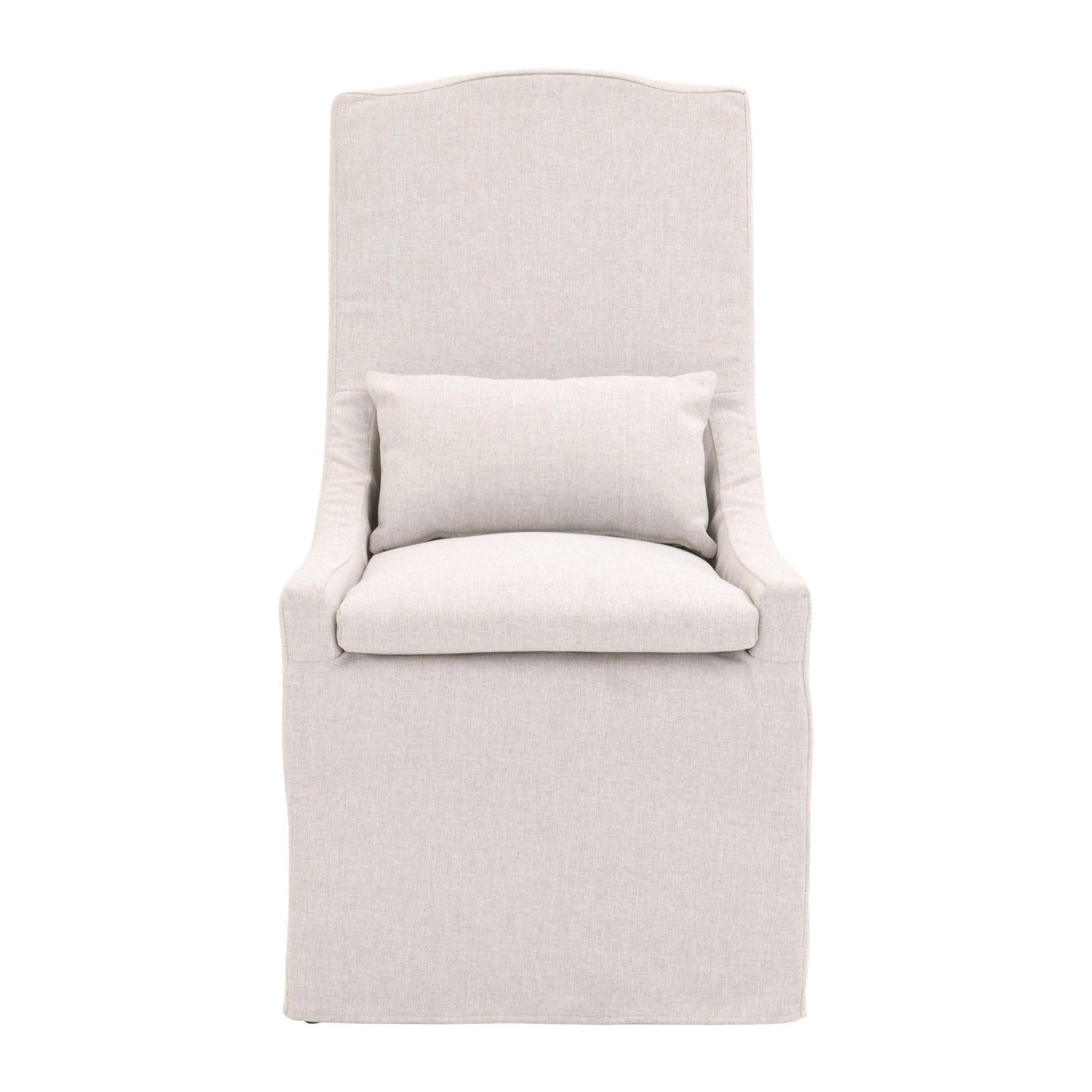 Benzara BM217388 Gray Contemporary Fabric Upholstered Side Chair With Lumbar Pillow