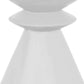 Benzara BM217405 White Industrial Style Pawn Shape Concrete Accent Table