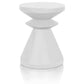 Benzara BM217405 White Industrial Style Pawn Shape Concrete Accent Table