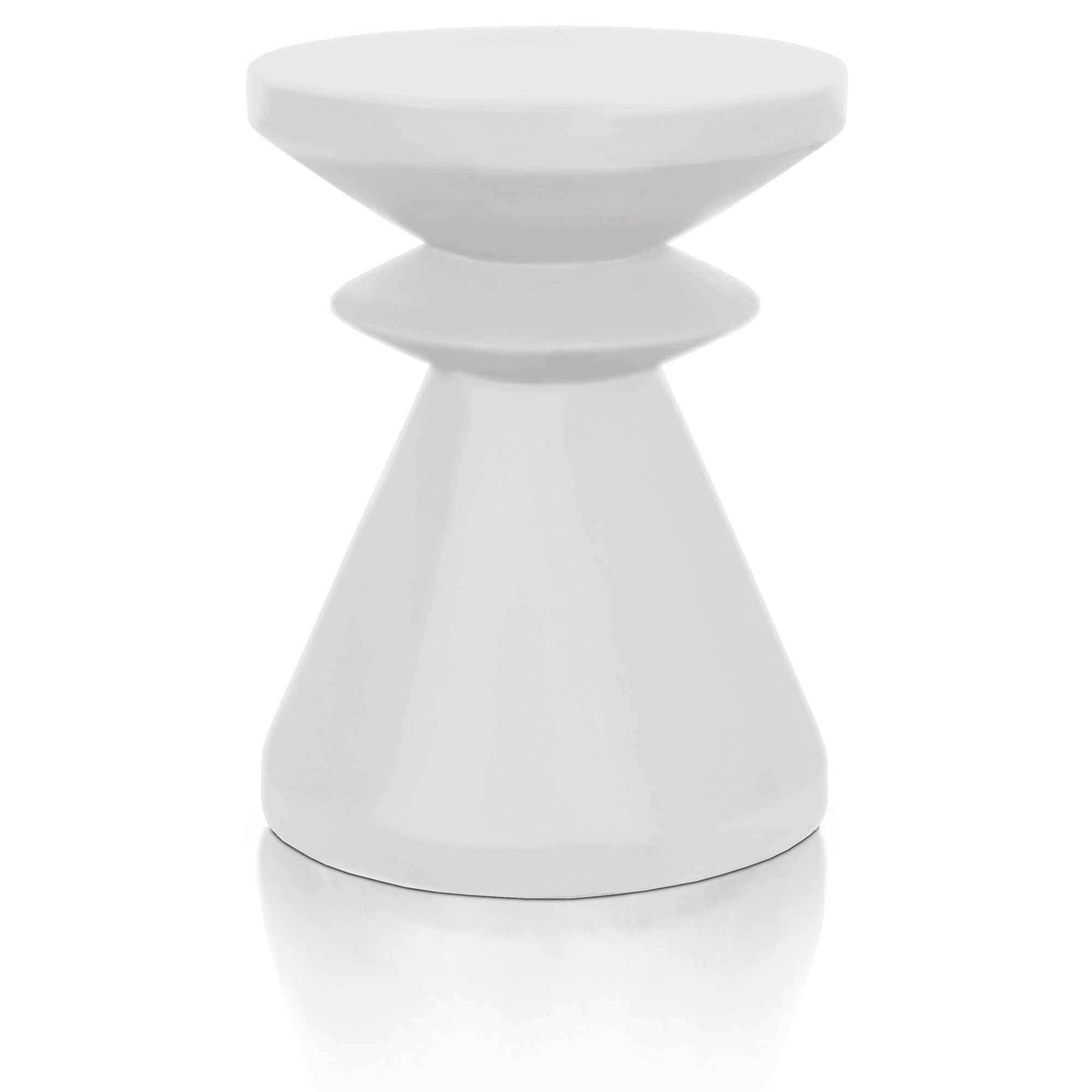 Benzara BM217405 White Industrial Style Pawn Shape Concrete Accent Table